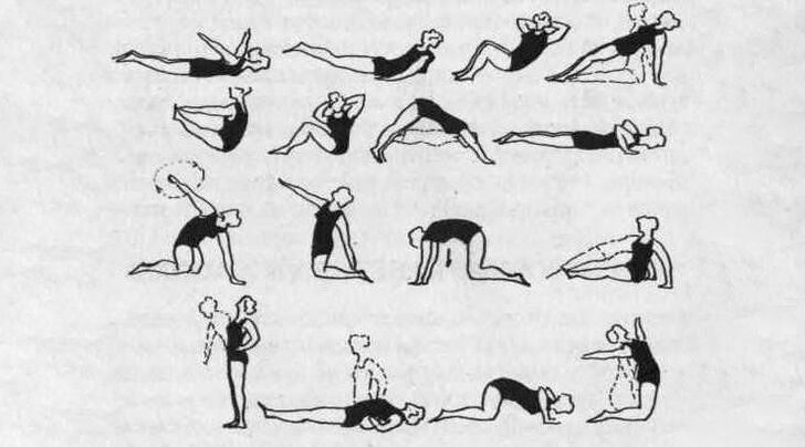 An exercise therapy complex that helps relieve muscle tissue stiffness in thoracic osteochondrosis